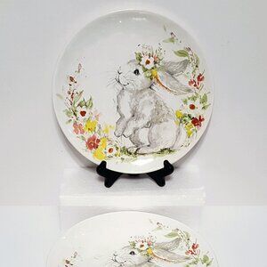 RARE Certified International Sweet Bunny Dinner Plates 11" NIB